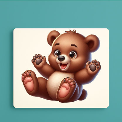 Cabecero infantil de melamina con diseño de oso bebé, ideal para decorar habitaciones infantiles.